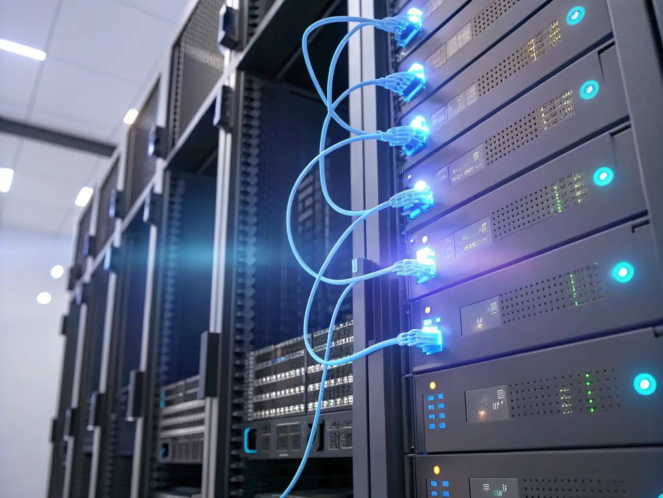 A visual representation of data flowing into and out of a cloud server, illustrating cloud computing services.